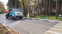 Проведена промывка дорог и дворовых территорий в поселении Рязановское