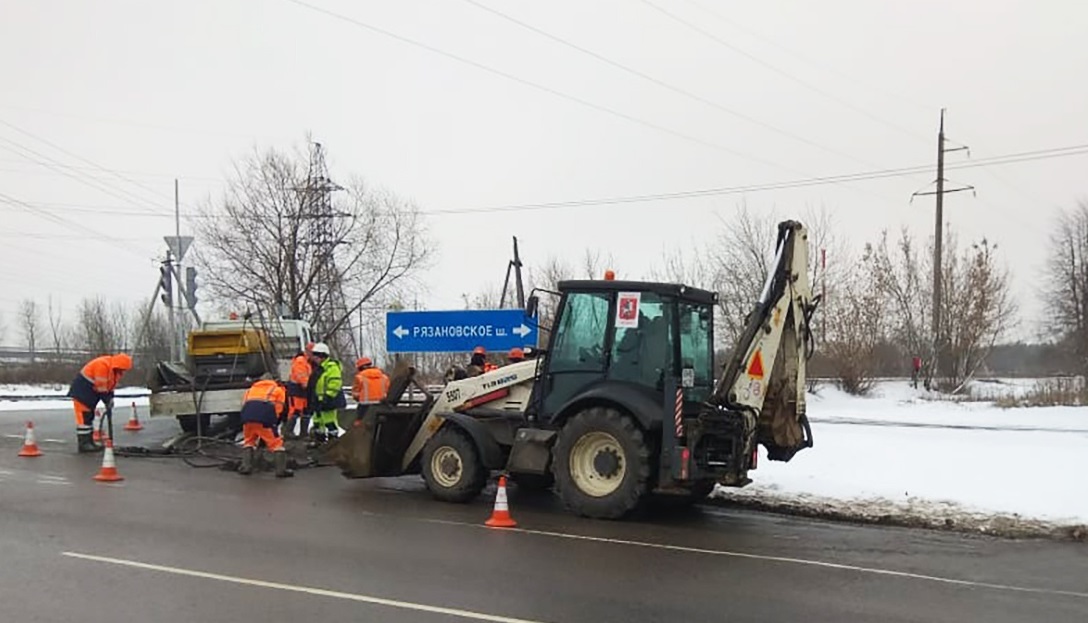 Ремонт дорожного полотна провели в Рязановском